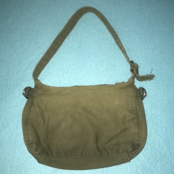 Unbranded army green canvas messenger purse adjustable strap cute details - Picture 2 of 10
